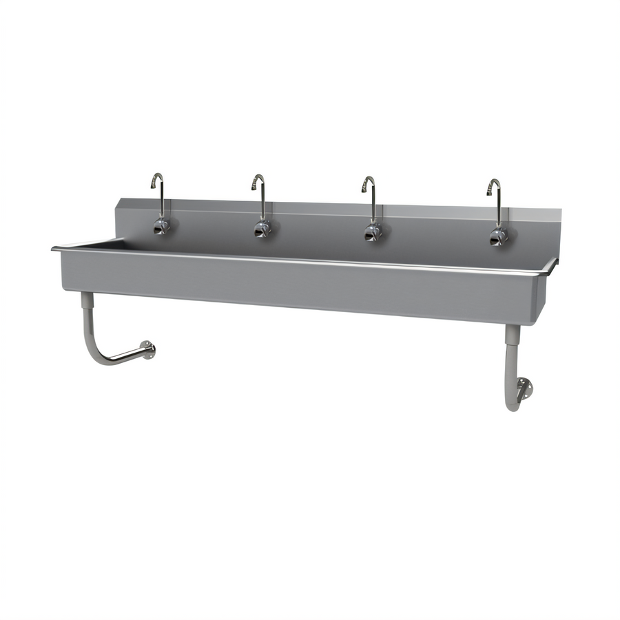 Product image #1 for Advance Tabco Wall-Mounted Multiwash Hand Wash Sink with 4 Electronic Faucets, 80-Inch Wide