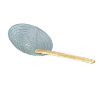 10-Inch Round Fine Mesh Stainless Steel Skimmer with 13-1/2-Inch Bamboo Handle, Dozen