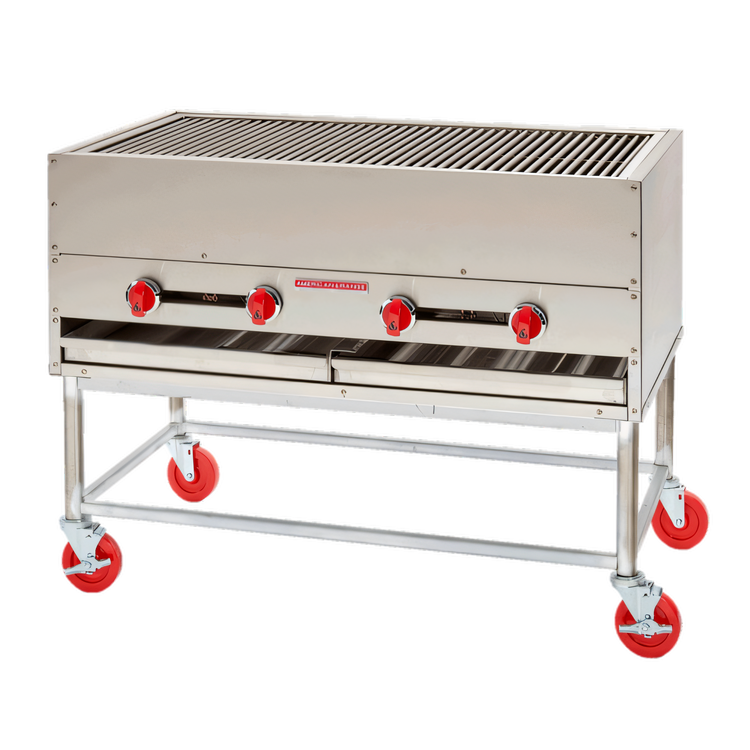 Product image #1 for American Range 48-Inch Horizontal Chicken Broiler with Stand, 4 Burners, Radiant