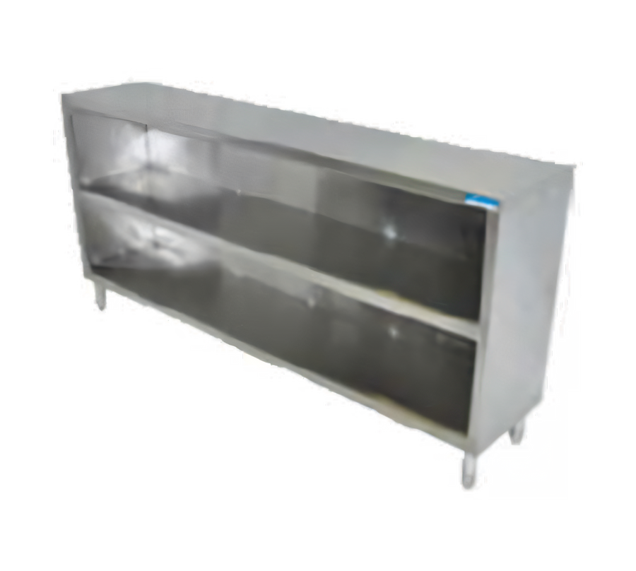 Product image #1 for BK Resources 72-Inch Wide Open Front Stainless Steel Dish Cabinet with Fixed Shelf
