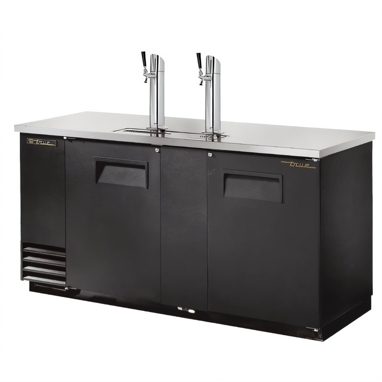 Product image #1 for True TDD-3-HC 3 Half-Barrel Direct Draw Beer Dispenser with 2 Columns and Solid Swing Doors