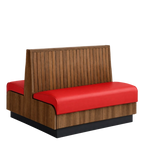 Thumbnail image #1 for ATSMFG ATS AT&S-AD-KR36-BB GR6 Karender Standard Booth, double, 48" long x 36" high, Beadboard back, Upholstery and foam fitted over a computer-cut