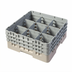 Thumbnail image #2 for Cambro Camrack Full-Size 9-Compartment Glass Rack with 3 Extenders, Beige