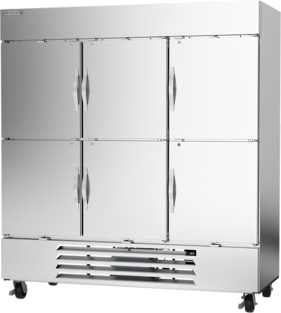 Product image #1 for Beverage-Air Horizon Series Three-Section Half-Solid Door Reach-In Freezer, 75-Inch Wide, Bottom Mount
