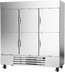 Thumbnail image #1 for Beverage-Air Horizon Series Three-Section Half-Solid Door Reach-In Freezer, 75-Inch Wide, Bottom Mount