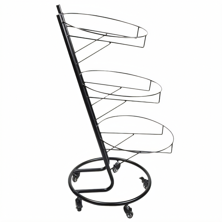 Product image #1 for Omcan USA 3-Tier Metal Buffet Display Stand with Casters, Black