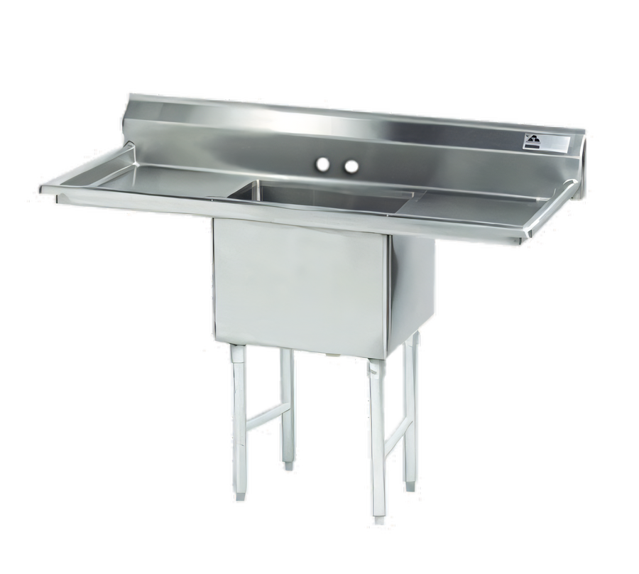 Product image #1 for Advance Tabco 1-Compartment Fabricated Sink with Left and Right Drainboards, 30" x 24" x 14" Bowl, 304 Stainless Steel