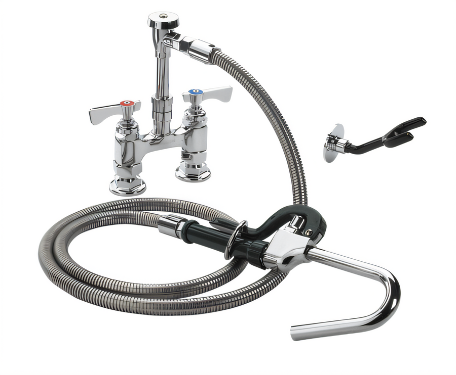 Product image #1 for Krowne Royal Series Deck Mount Pot Filler Assembly with 72-Inch Stainless Steel Flexible Hose