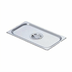 Thumbnail image #1 for 1/4-Size Flat Solid Stainless Steel Steam Table Pan Cover with Handle