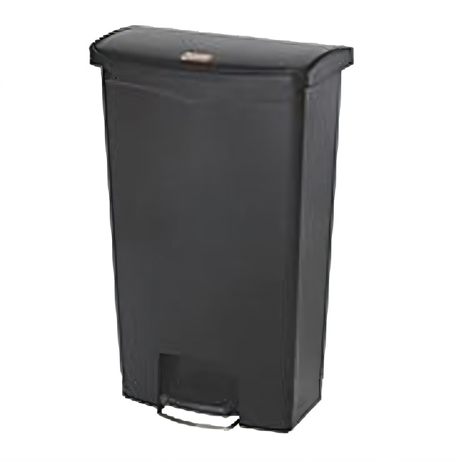 Product image #1 for Slim Jim 18-Gallon Resin Front Step Trash Can with Internal Hinged Lid, Black