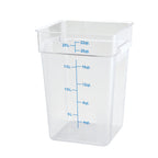 Thumbnail image #1 for Winco PCSC-22C 22 Qt Square Clear Polycarbonate Food Storage Container, Container Only Case of 6