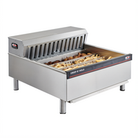 Crisp 'N Hold 28-Inch Countertop Heated Fry Dump Station, 6 Sections, 1768 Cubic Inches, Low Profile