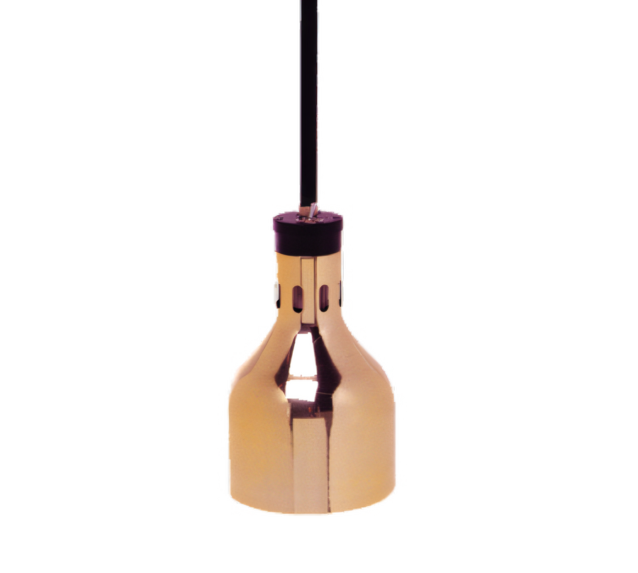 Product image #1 for Cres Cor IFW-64-10-PB Rigid Stem Ceiling-Mounted Infrared Warmer with Polished Brass Hood