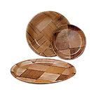 Thumbnail image #1 for Admiral Craft Equipment Corp. WWP-10K 10-Inch Woven Keyaki Wood Round Plate, 4-Ply, Break Resistant Case of 12
