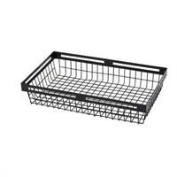 American Metalcraft BNRB159 Black Rectangular Nestable Metal Serving Basket, 15 x 9 Inch