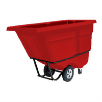 Rubbermaid Commercial Products Rotational Molded Utility Duty Tilt Truck, 1 Cubic Yard, 1250 lb. Capacity, Red