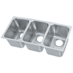 Thumbnail image #1 for Vollrath 10103-1 3-Compartment Weld-In/Undermount Stainless Steel Sink, 20-Gauge, 14"W x 10"D x 10" Deep Compartments