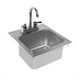 Thumbnail image #1 for Glastender Drop-In Stainless Steel Hand Sink with Low-Lead Gooseneck Faucet, 14 x 15 Inch