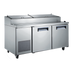 Thumbnail image #1 for U-STAR 71-Inch 2-Section Refrigerated Pizza Prep Table, 17 Cu. Ft., 2-Door, Side-Mounted Self-Contained Refrigeration