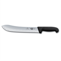 Victorinox Fibrox 10-Inch Straight Granton Stamped Butcher Knife with Black Handle
