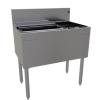 Glastender 30-Inch Underbar Combo Ice Bin/Cocktail Unit with Right Bottle Well
