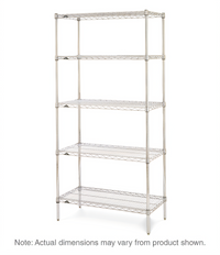 Metro Super Erecta Brite 5-Shelf Stationary Wire Starter Shelving Unit, 72