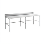 Thumbnail image #1 for Sapphire Manufacturing SMTEOB-2484S 84-Inch x 24-Inch 18/430 Stainless Steel Worktable with 5-Inch Backsplash, Open Base