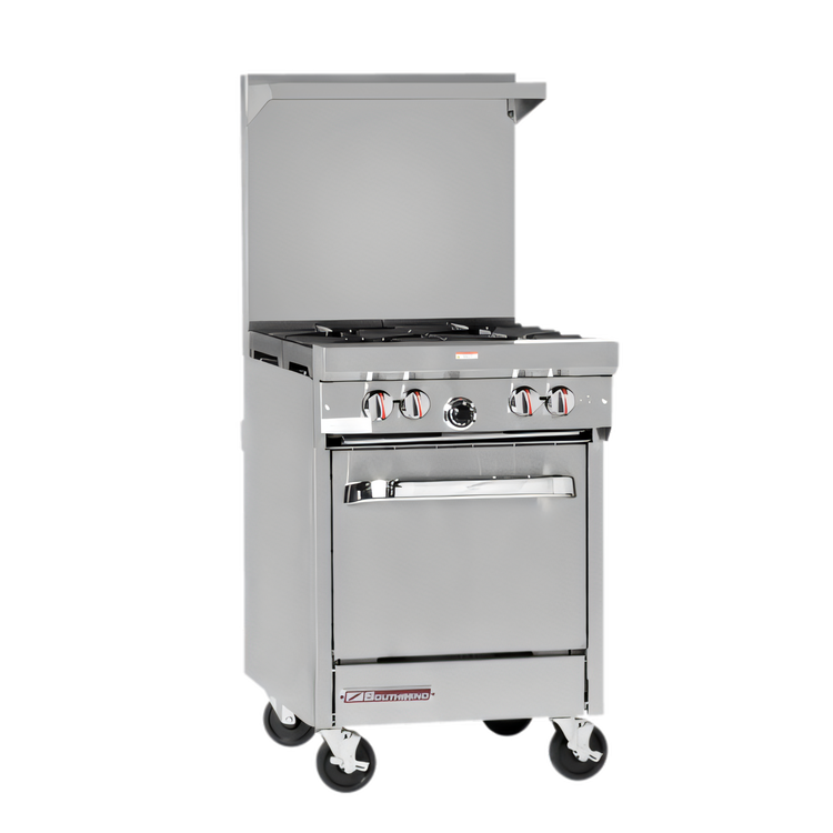 Product image #1 for Southbend S-Series 24-Inch Gas Restaurant Range with 4 Open Burners, Space Saver Oven, and Hi-Shelf Backriser