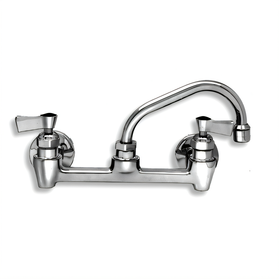 Product image #1 for Wall-Mount Commercial Faucet with 6-Inch Swing Spout and 8-Inch Adjustable Centers