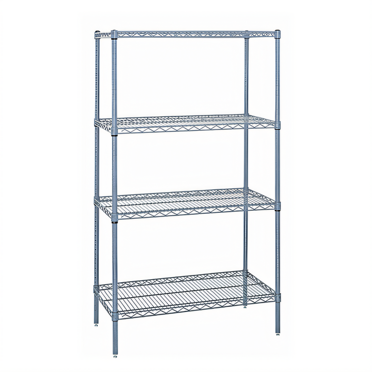 Product image #1 for Quantum 48"W x 24"D x 86"H Chrome Wire Shelving Starter Kit, 4 Shelves