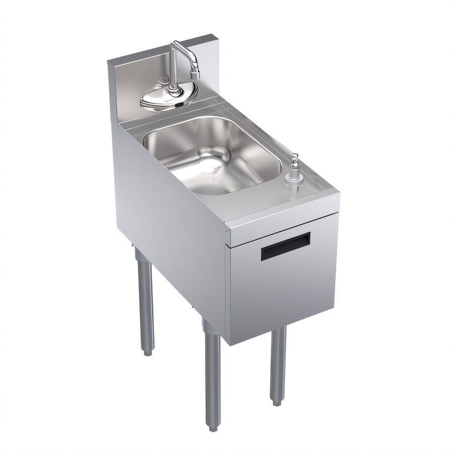 Product image #1 for Krowne Royal Series Freestanding Underbar Hand Sink Unit with Electronic Faucet and Soap/Towel Dispensers, 12 x 24 Inch