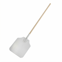 Winco Rectangular Aluminum Pizza Peel with 12 x 14 Inch Blade and 52 Inch Wood Handle