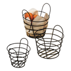Thumbnail image #1 for American Metalcraft BWB750 7-Inch Round Black Wire Serving Basket with Loop Handles Case of 24