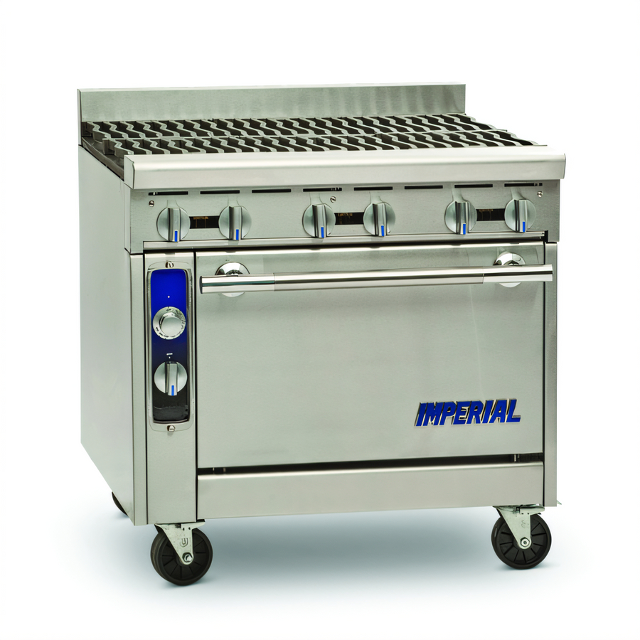 Product image #1 for Imperial Spec Series Heavy Duty 36-Inch Gas Range with 6 Open Burners and Convection Oven