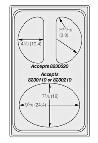 Miramar Stainless Steel Template Adapter Plate for 1 Oval and 2 Half Oval Decorative Pans
