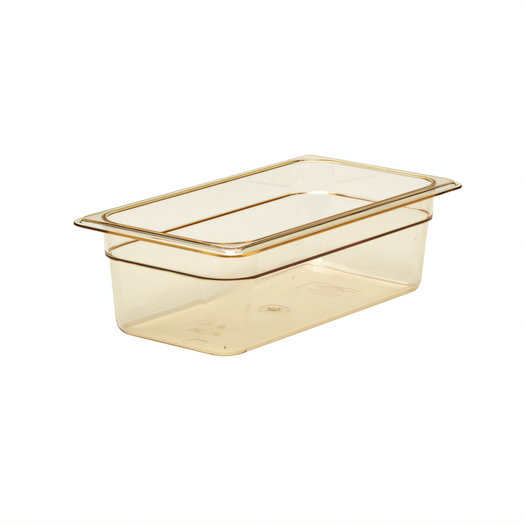 Product image #1 for Cambro H-Pan 1/3 Size 4-Inch Deep High Heat Plastic Food Pan, Amber
