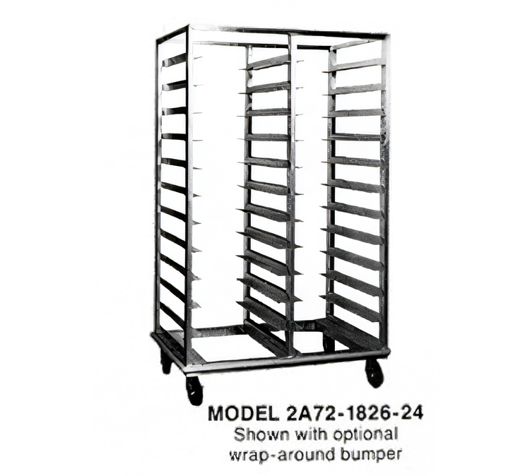 Product image #1 for Dinex Mobile Double-Bank Full-Height Open-Side Aluminum Utility Rack for 18 x 26 Pans