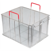 Winco Rectangular 18/8 Stainless Steel Bulk Pasta Boil Basket, 16-1/4 x 12-7/8 x 10 Inch