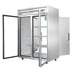 Thumbnail image #1 for Everest Refrigeration ESPT-2G-2S 48 Cu. Ft. Two-Section Pass-Thru Reach-In Refrigerator, Glass Front/Solid Rear, Stainless Steel