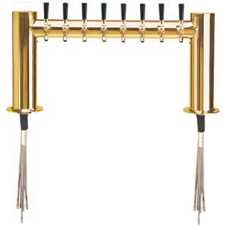 Product image #1 for Metropolis H Series Countertop Glycol-Cooled 8-Faucet Draft Beer Tower with PVD Brass Finish