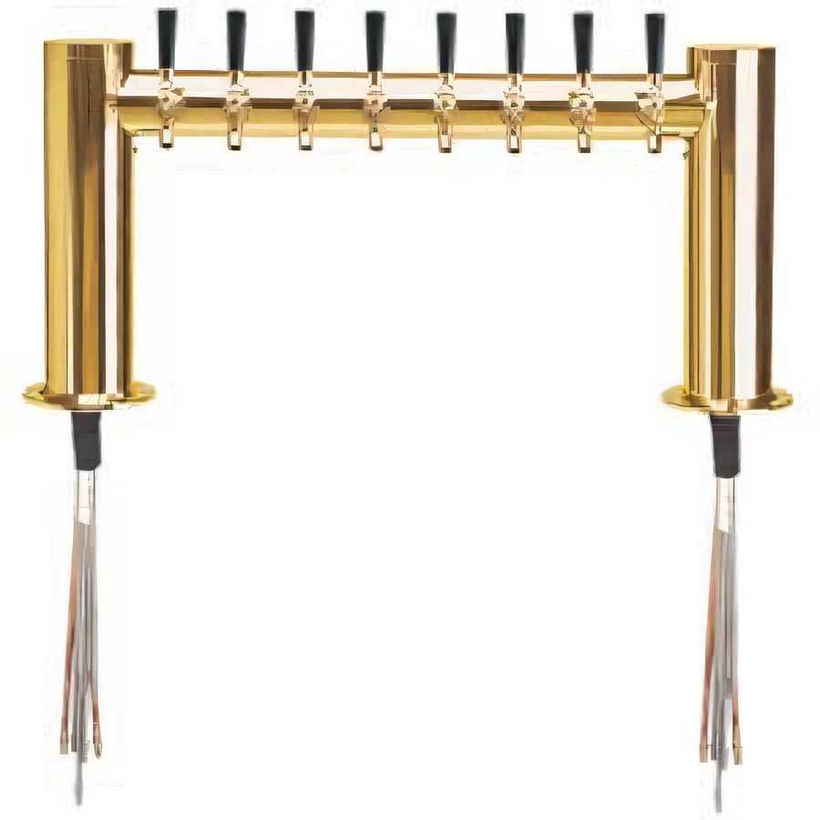 Product image #1 for Metropolis H Series Countertop Glycol-Cooled 8-Faucet Draft Beer Tower with PVD Brass Finish