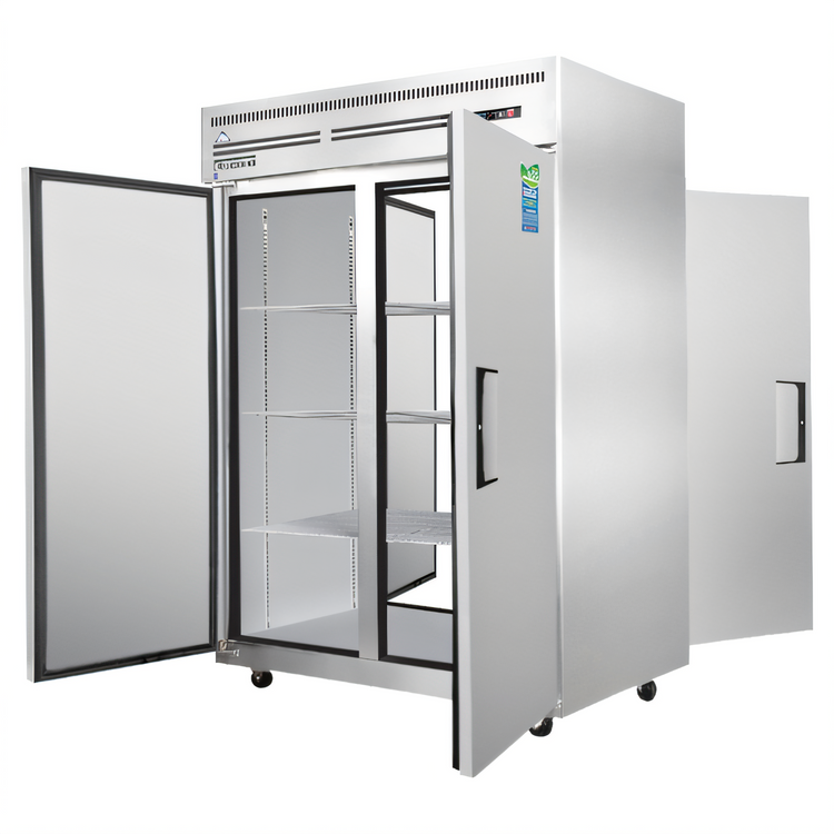 Product image #1 for Everest Refrigeration ESPT-2S-2S Pass-Thru Two-Section Reach-In Refrigerator, 48 Cu. Ft., Stainless Steel