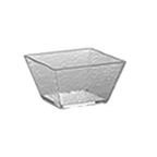 Thumbnail image #1 for American Metalcraft Rain Collection CRGSQ53 Small Square Clear Styrene Bowl, 23 oz. Case of 8