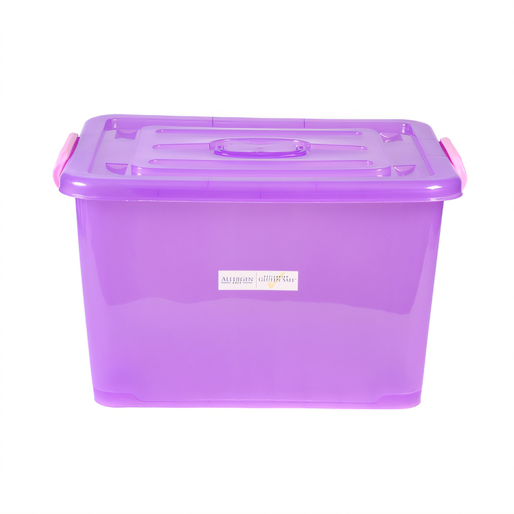 Product image #1 for Mercer Culinary Allergen Safety Storage Tote with Locking Lid and Folding Handle, 10-2/3 Gallon, Purple