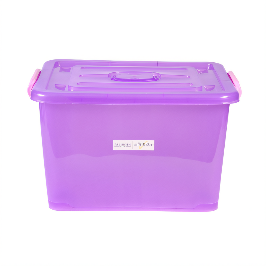 Product image #1 for Mercer Culinary Allergen Safety Storage Tote with Locking Lid and Folding Handle, 10-2/3 Gallon, Purple