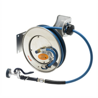 Open Stainless Steel Wall-Mount Retractable Hose Reel System with 1/2