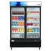 Thumbnail image #1 for Two-Section Glass Door Merchandiser Refrigerator, 45 Cu. Ft., Black