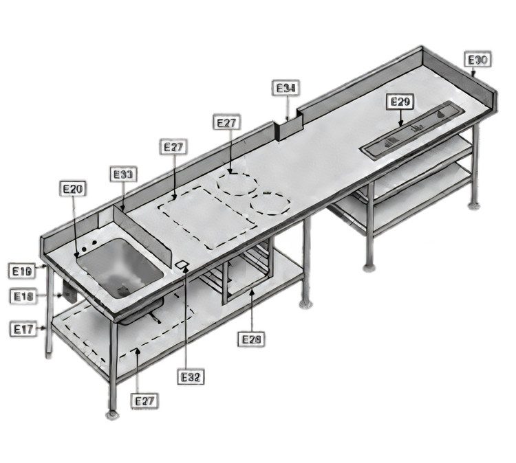 Product image #1 for Eagle Group Commercial Sink Bowl for 36-Inch Tables, 24 x 24 x 14-Inch, with Faucet and Basket Drain