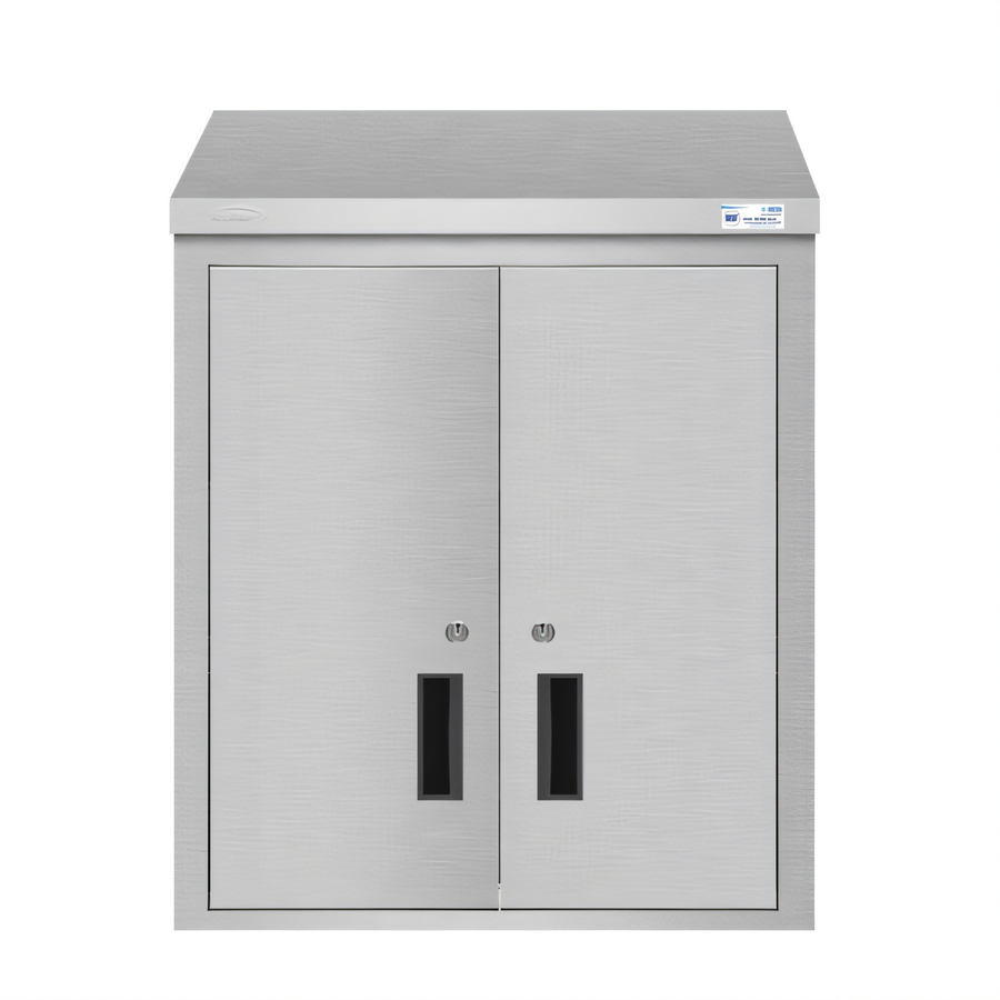 Product image #1 for KoolMore 24 Inch Wall-Mounted Stainless Steel Commercial Wall Cabinet with Locking Hinged Doors and 2 Shelves