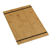 9 x 12-1/2 Inch Wood and Bamboo Rubber Band Menu Card Holder